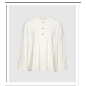 REISS Frankie Oversized Hoodie Size Large Gold button 1/4 Long Sleeve $320 NEW